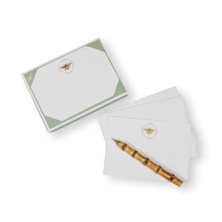 Caspari Bee Crest Foil Correspondence Cards - 12 Per Package 93613CCU12