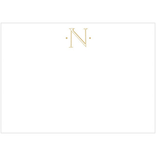 Caspari Caspari Antique Plain Letter N Foil Correspondence Cards - 12 Cards and Envelopes 93634CCU.N