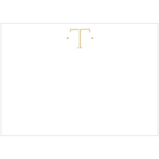 Caspari Caspari Antique Plain Letter T Foil Correspondence Cards - 12 Cards and Envelopes 93634CCU.T