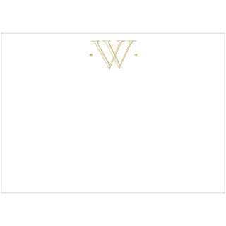 Caspari Caspari Antique Plain Letter W Foil Correspondence Cards - 12 Cards and Envelopes 93634CCU.W