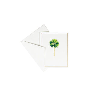 Caspari Palms Foil Boxed Note Cards - 10 Cards and 10 Envelopes per Package 94604.46A