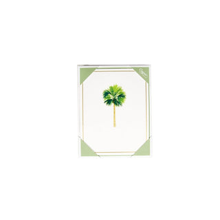 Caspari Palms Foil Boxed Note Cards - 10 Cards and 10 Envelopes per Package 94604.46A