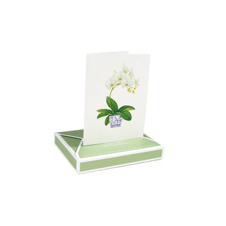 Caspari Potted Orchids Boxed Note Cards - 10 Cards and 10 Envelopes per Package 94605.46A