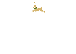 Caspari Leaping Reindeer Foil Thank You Notes - 8 Thank You Notes and Envelopes per Box 94610.44B