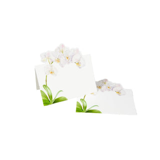 Caspari White Orchid Place Cards - 8 Per Package 94902P