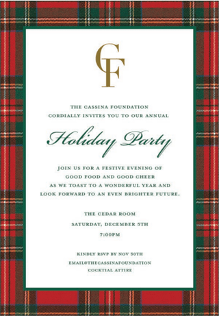 Personalization by Caspari Personalized Royal Plaid Border Invitations 94914PG