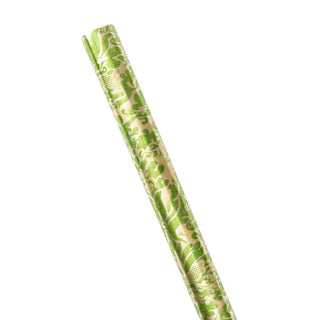 Caspari Palazzo Foil Metallic Gift Wrapping Paper in Green & Gold - 30" x 6' Roll 949890RCF