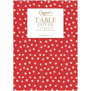 Caspari Small Dots Red Paper Linen Table Covers - 1 Each 9500TCL