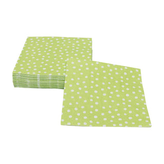 Caspari Small Dots Spring Green Cocktail Napkins - 20 Per Package 9505C