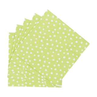 Caspari Small Dots Spring Green Cocktail Napkins - 20 Per Package 9505C