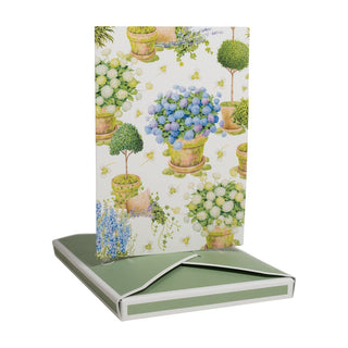 Caspari Potted Hydrangeas Boxed Note Cards - 8 Note Cards & 8 Envelopes 95649.46