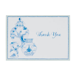 Caspari Glazed Porcelain Thank You Notes - 8 Note Cards & 8 Envelopes 95655.44B