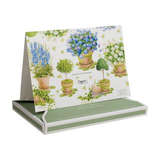 Caspari Potted Hydrangeas Thank You Notes - 8 Note Cards & 8 Envelopes 95656.44B