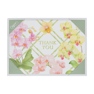 Caspari Orchid Conservatory Thank You Notes - 8 Note Cards & 8 Envelopes 95657.44B