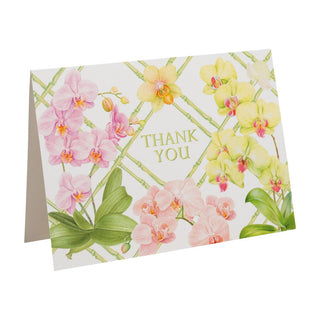 Caspari Orchid Conservatory Thank You Notes - 8 Note Cards & 8 Envelopes 95657.44B