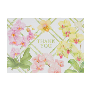 Caspari Orchid Conservatory Thank You Notes - 8 Note Cards & 8 Envelopes 95657.44B