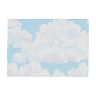 Caspari Blue Skies Thank You Notes - 8 Note Cards & 8 Envelopes 95658.44B