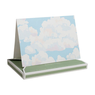 Caspari Blue Skies Thank You Notes - 8 Note Cards & 8 Envelopes 95658.44B