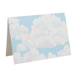 Caspari Blue Skies Thank You Notes - 8 Note Cards & 8 Envelopes 95658.44B