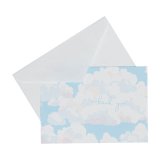 Caspari Blue Skies Thank You Notes - 8 Note Cards & 8 Envelopes 95658.44B