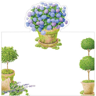 Caspari Potted Hydrangeas Place Cards - 8 Per Package 95903P