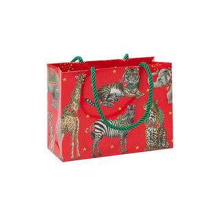 Caspari Wild Christmas Red Small Gift Bag - 1 Each 95952B1