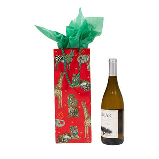 Caspari Wild Christmas Red Wine & Bottle Gift Bag - 1 Each 95952B4