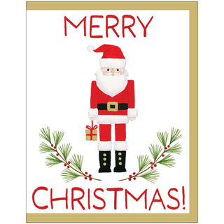 Caspari Little Santa Foil Enclosure Cards & Envelopes - 4 Mini Cards & 4 Envelopes 97850ENC