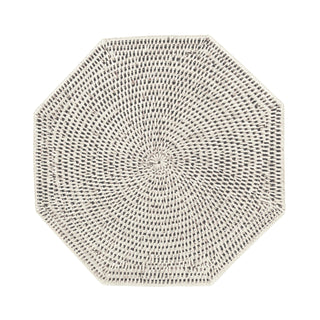 Caspari Rattan Octagonal Placemat in Cream - 1 Placemat HPM803