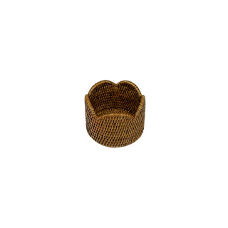 Caspari Rattan Scallop Wine Coaster in Natural - 8 Coasters HWC101