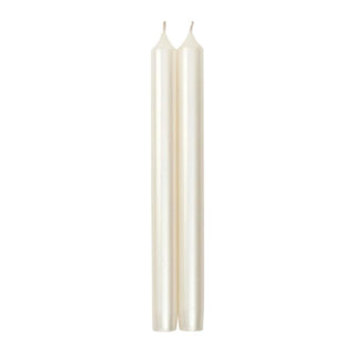 Caspari Straight Taper 10" Candles in White Pearlescent - 2 Candles Per Package, 3 Packages Included CA05.2X3