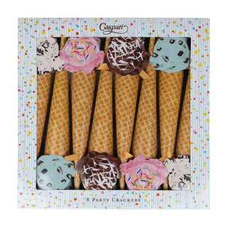 Caspari Ice Cream Cones Celebration Crackers - 8 Christmas Crackers per Box CK182.10