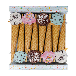 Caspari Ice Cream Cones Celebration Crackers - 8 Christmas Crackers per Box CK182.10