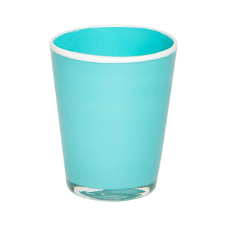 Couleur Nature Summer Glass Turquoise & White 15oz - Set of 4