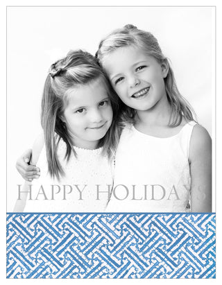 Personalization by Caspari Fretwork Portrait Holiday Photo Cards HFRETPG