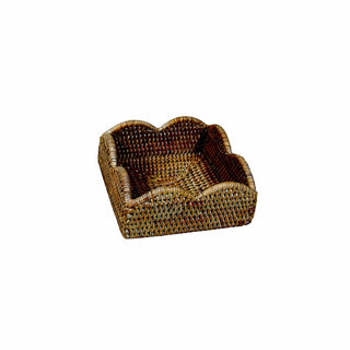 Caspari Rattan Scalloped Luncheon Napkin Holders in Natural - 1 Napkin Holder HL101