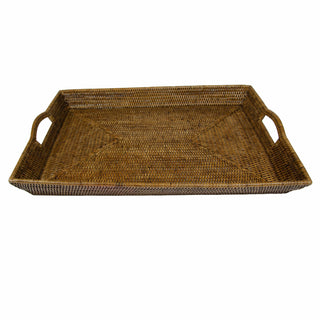 Caspari Rattan Extra Large Rectangle Tray - Natural - 1 Placemat HXLTR001