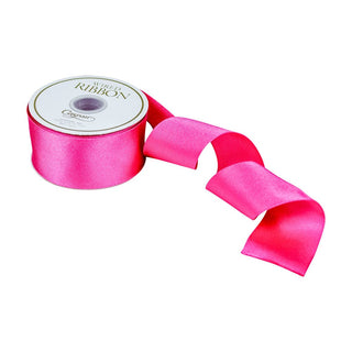 Caspari Solid Satin Shocking Pink Ribbon - 1 Spool Of Ribbon R956