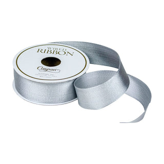 Caspari Silver Metallic Grosgrain Ribbon - 1 Spool Of Ribbon R966