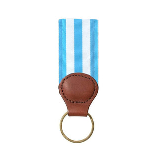 Barrons-Hunter Carolina Blue & White Key Ring with Leather Trim WG001KS