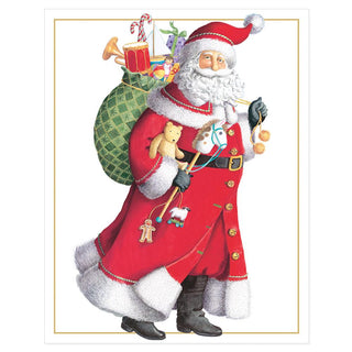 Caspari Santa with Toy Sack Mini Boxed Christmas Cards - 16 Cards & 16 Envelopes 100023