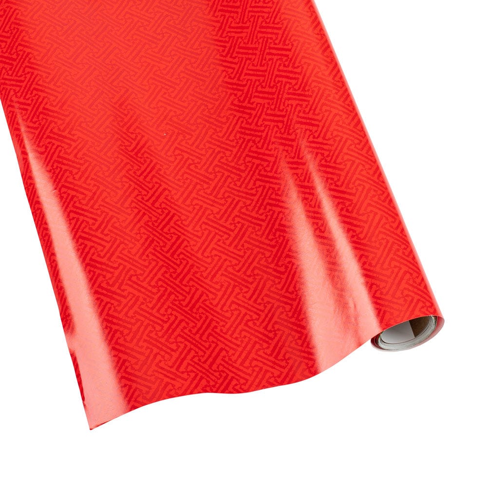 Caspari Simon Says Gift Wrap Roll on Red High-Gloss Paper - 30 x