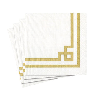 Rive Gauche Paper Luncheon Napkins in Gold & White - 20 Per Package ...