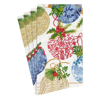 Caspari Porcelain Ornaments Paper Guest Towel Napkins - 15 Per Package 15980G