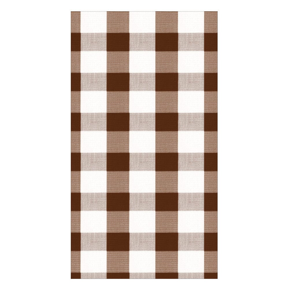 Caspari Gingham Chocolate Guest Towel