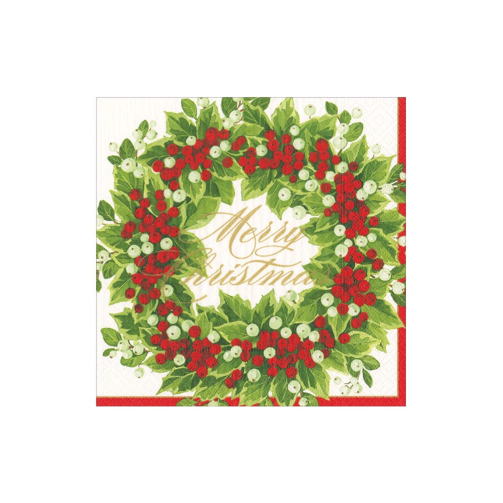 Holly Wreaths Holiday Wrapping Paper - Little Love Press