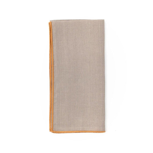 Contrast Edge Linen Dinner Napkin in Flax & Gold - 1 Each – Caspari