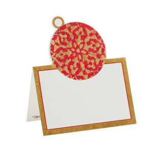 Caspari Christmas Baubles Die-Cut Place Cards - 8 Per Package 88919P