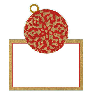 Caspari Christmas Baubles Die-Cut Place Cards - 8 Per Package 88919P