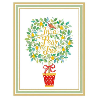 Caspari Partridge in a Pear Tree with Text Boxed Christmas Cards - 16 Cards & 16 Envelopes 89226